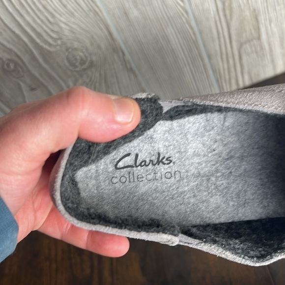 Clarks Collection Shoes Mens 10M Loafers Gray Suade Wool Slip On Round Toe main image 6